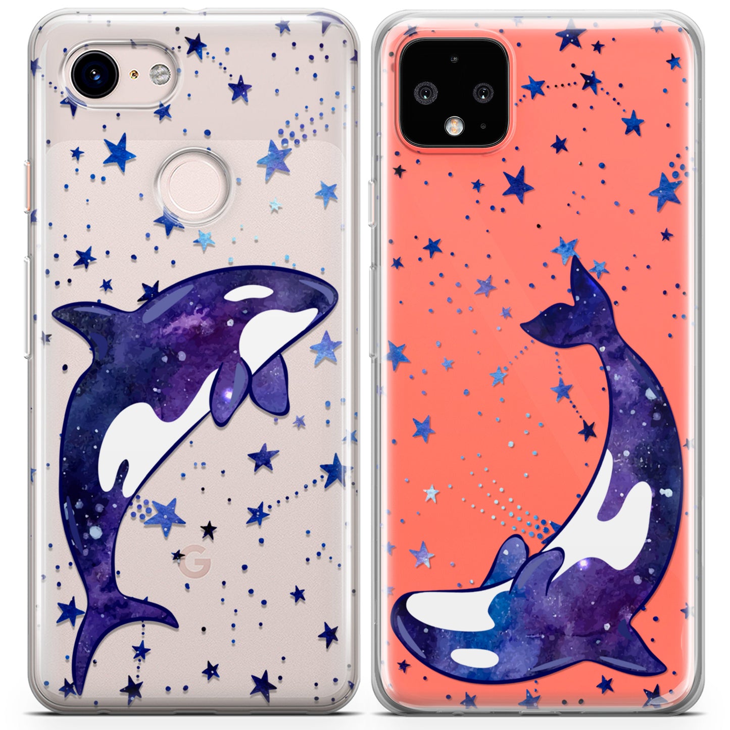 Cavka iPhone Couple Cases Celestial Orca Whales