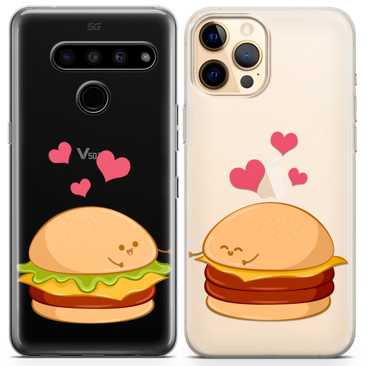 Cavka iPhone Couple Cases Kawaii Burgers