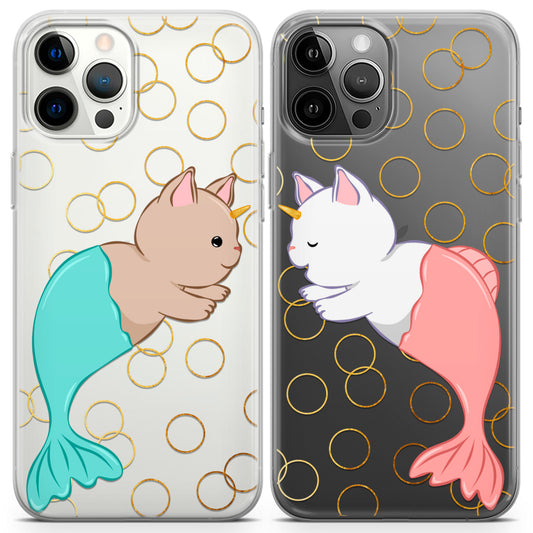 Cavka iPhone Couple Cases Kawaii Purrmaids