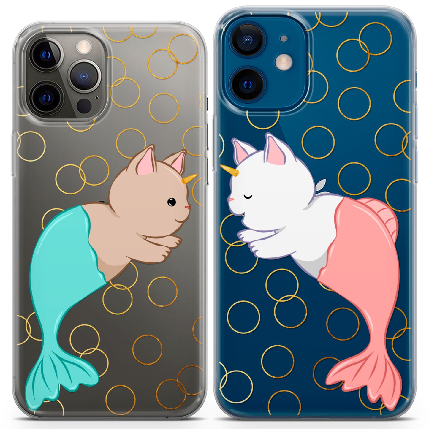 Cavka iPhone Couple Cases Kawaii Purrmaids