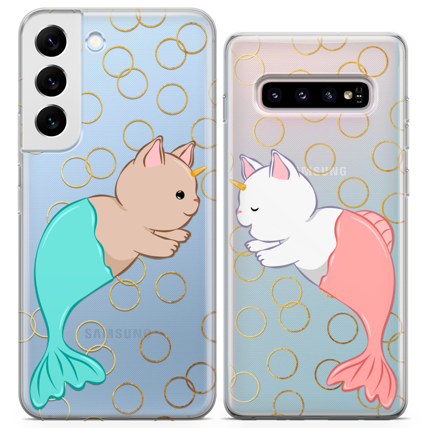 Cavka iPhone Couple Cases Kawaii Purrmaids