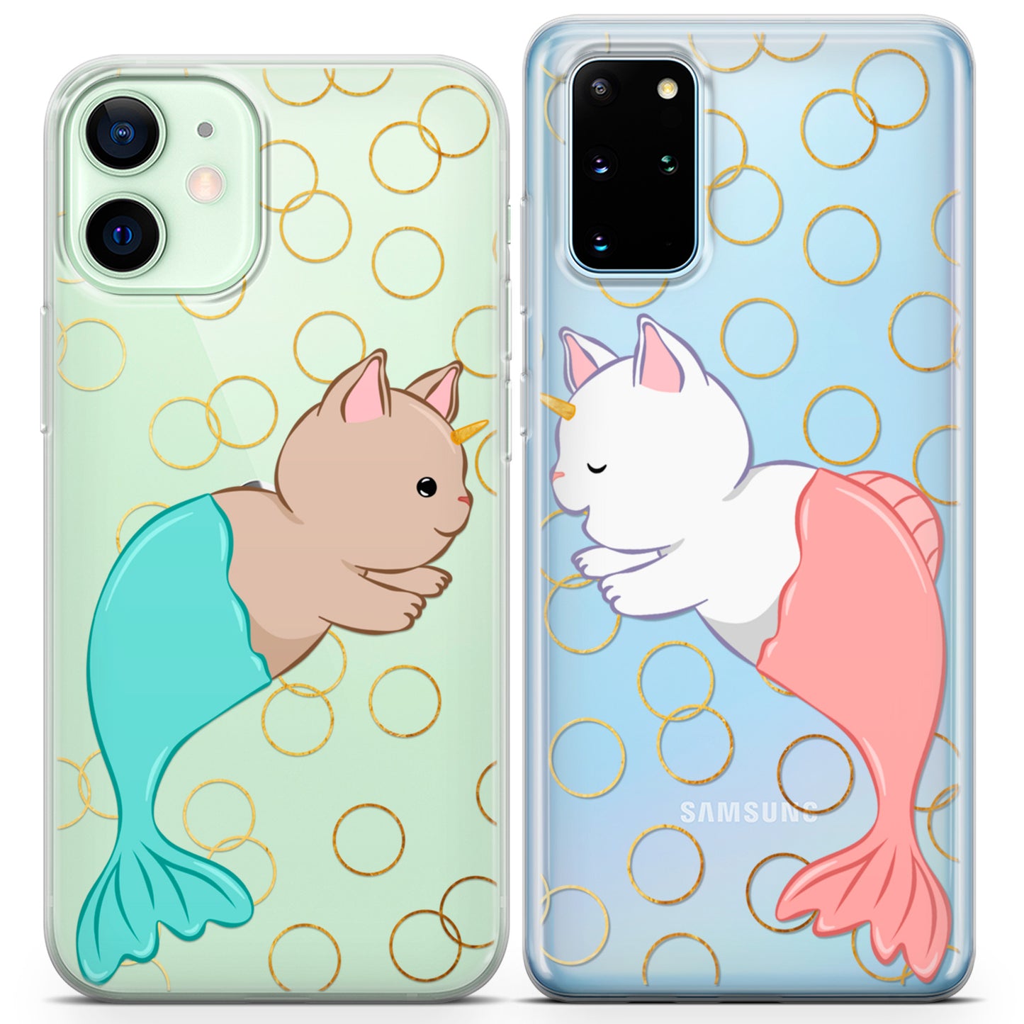 Cavka iPhone Couple Cases Kawaii Purrmaids