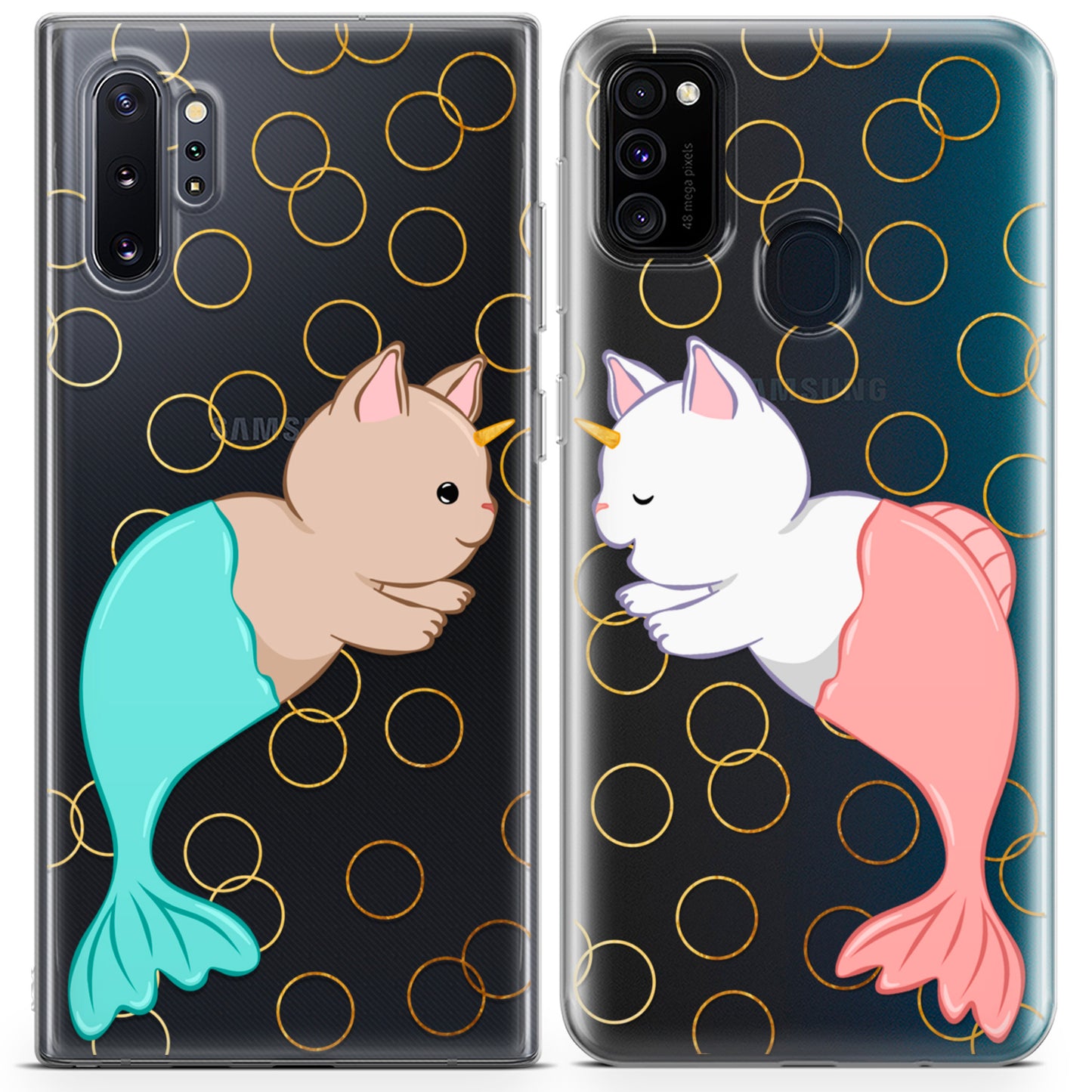 Cavka iPhone Couple Cases Kawaii Purrmaids