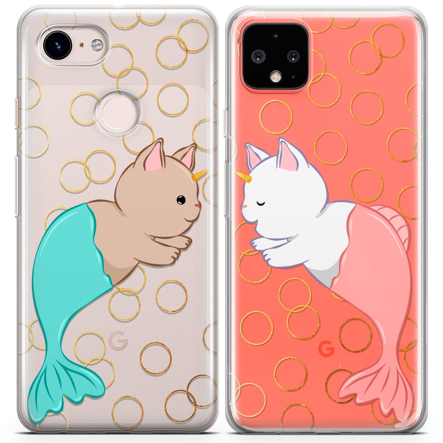 Cavka iPhone Couple Cases Kawaii Purrmaids