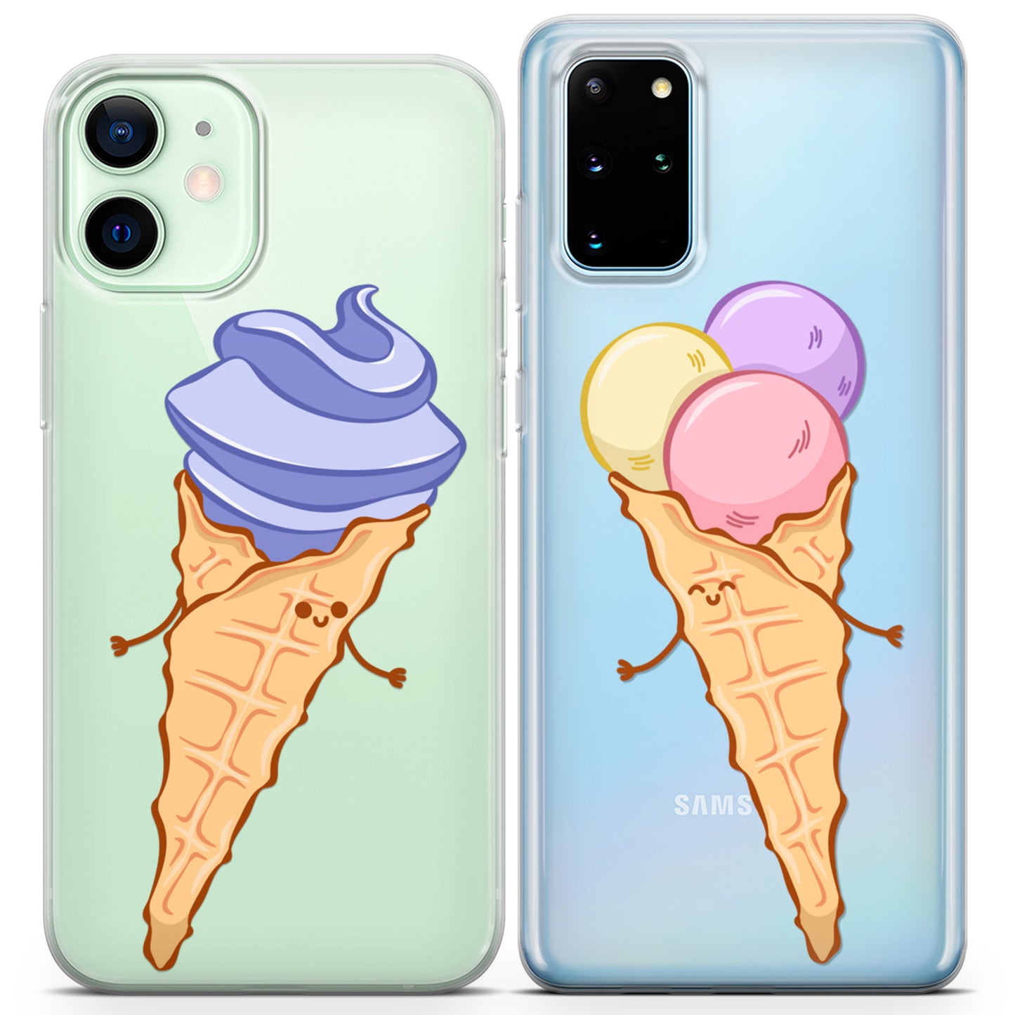 Cavka iPhone Couple Cases Pastel Ice Cream