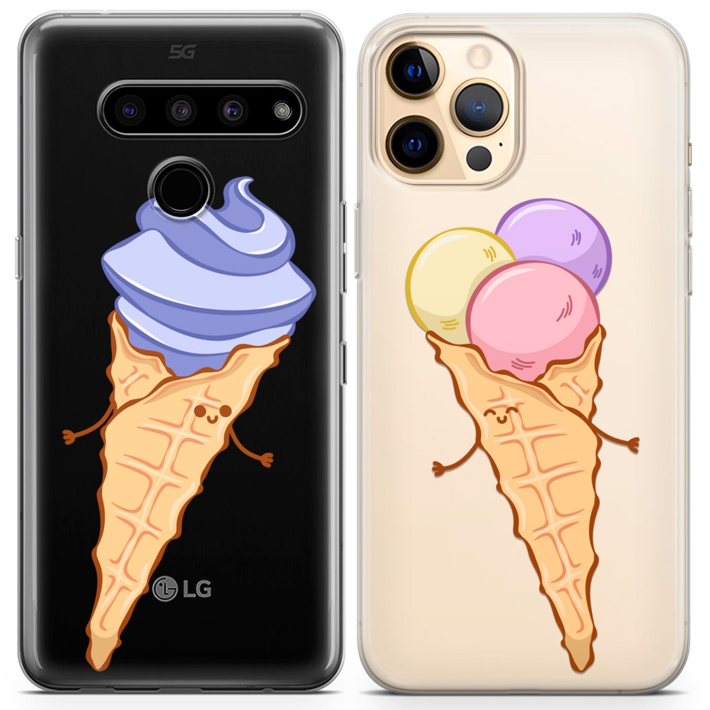 Cavka iPhone Couple Cases Pastel Ice Cream