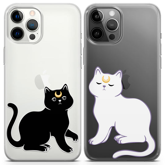 Cavka iPhone Couple Cases Black and White Cat