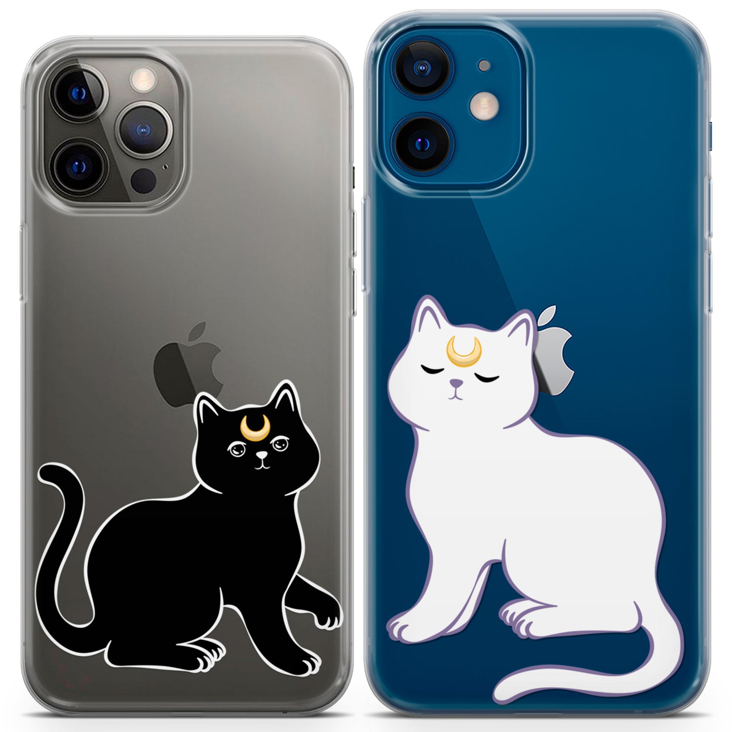 Cavka iPhone Couple Cases Black and White Cat