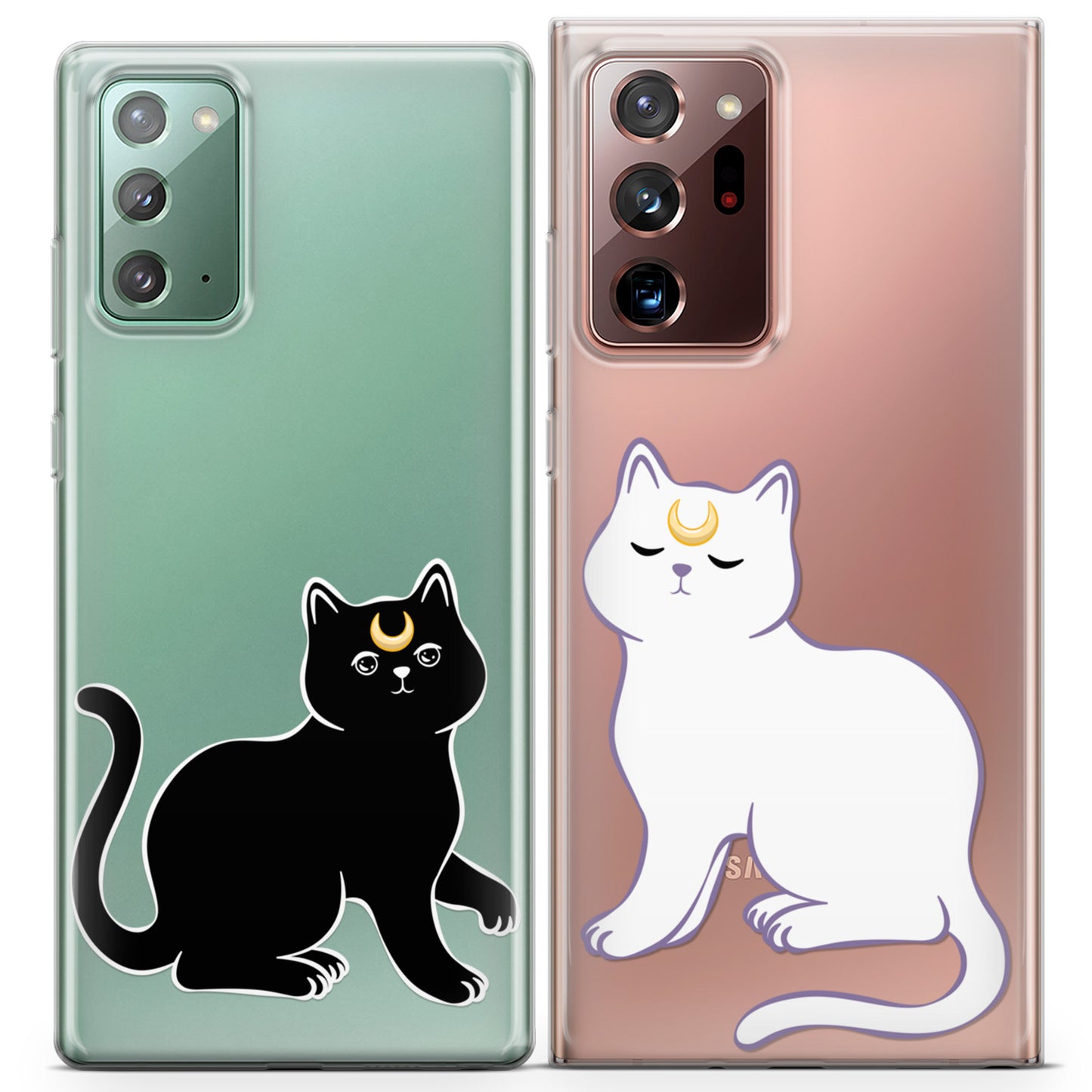 Cavka iPhone Couple Cases Black and White Cat