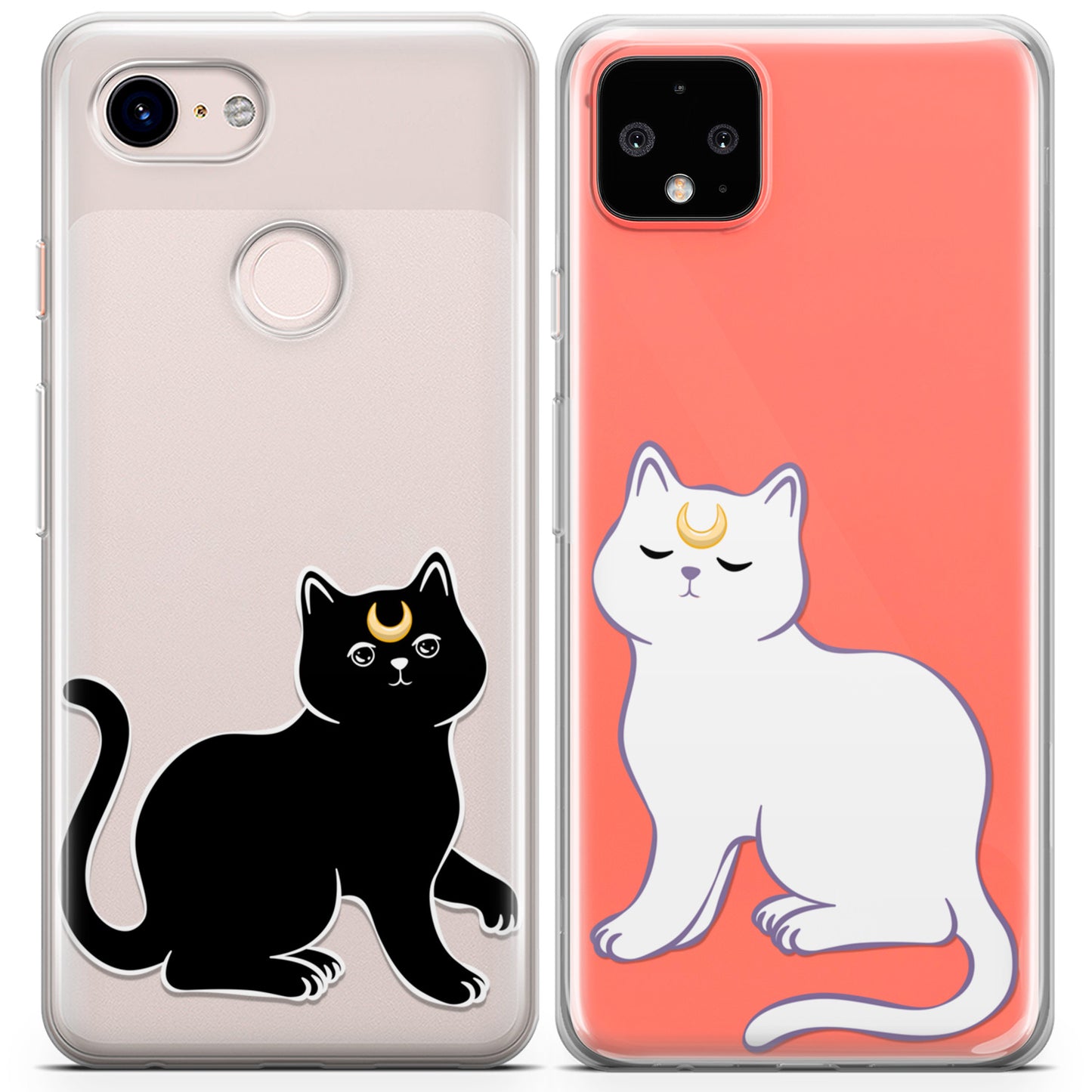 Cavka iPhone Couple Cases Black and White Cat