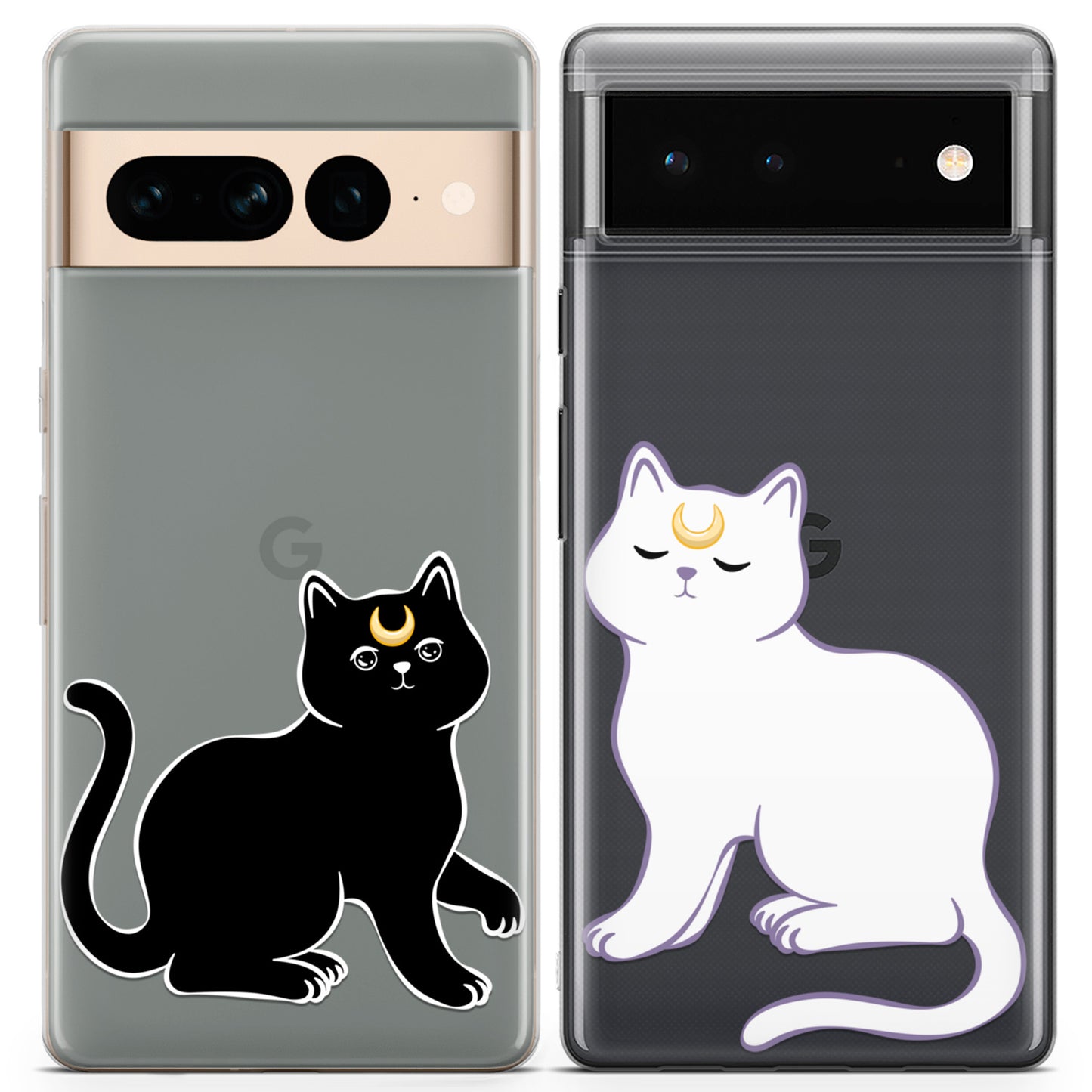 Cavka iPhone Couple Cases Black and White Cat