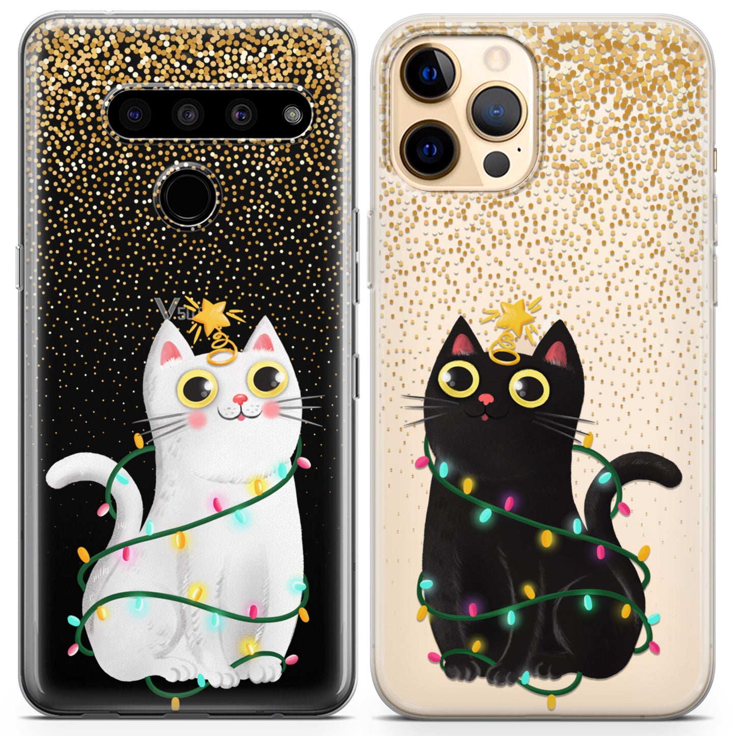 Cavka iPhone Couple Cases Meowy Christmas