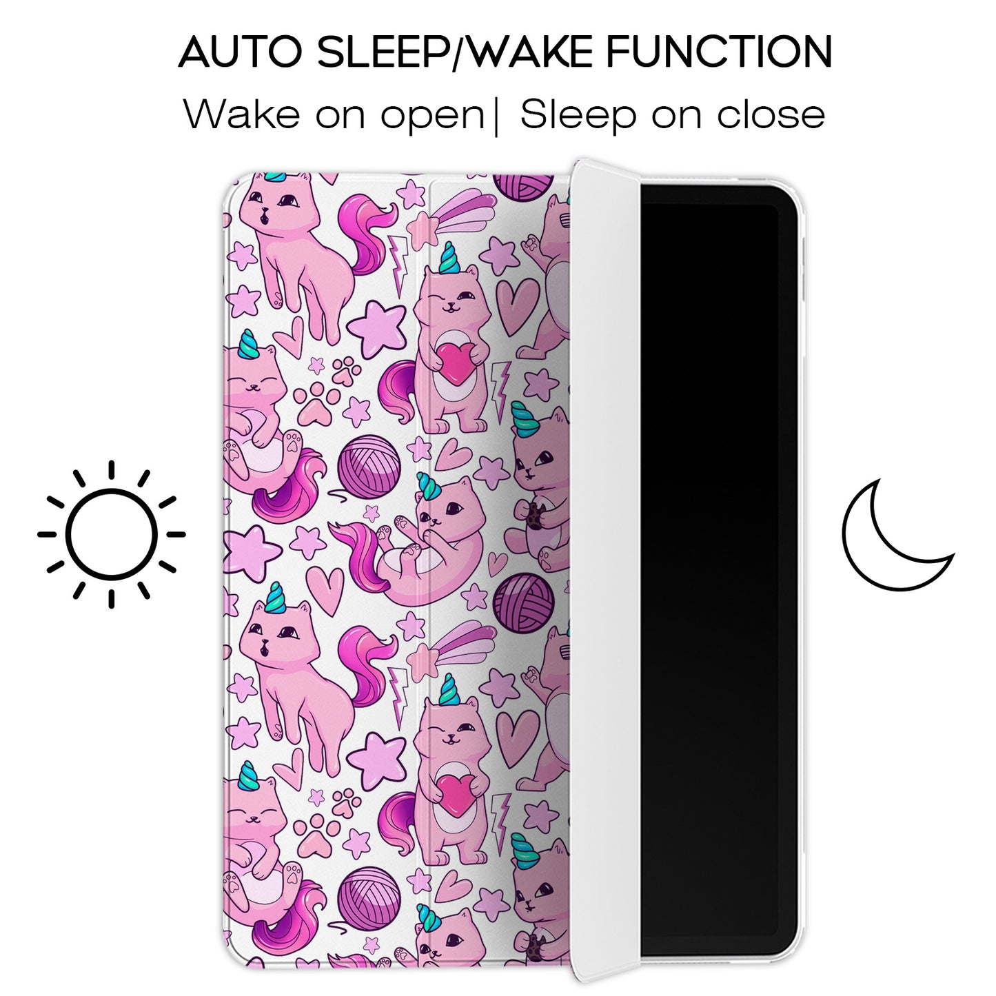 Cavka Apple iPad Smart Cover Cat Unicorn Pattern