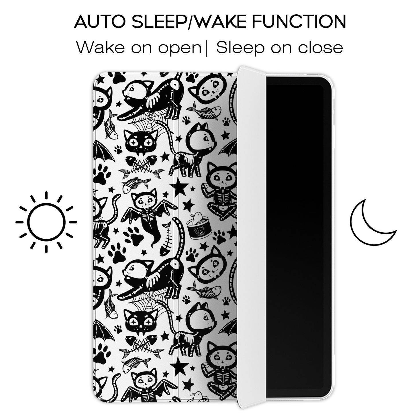 Cavka Apple iPad Smart Cover Black Cat Skull