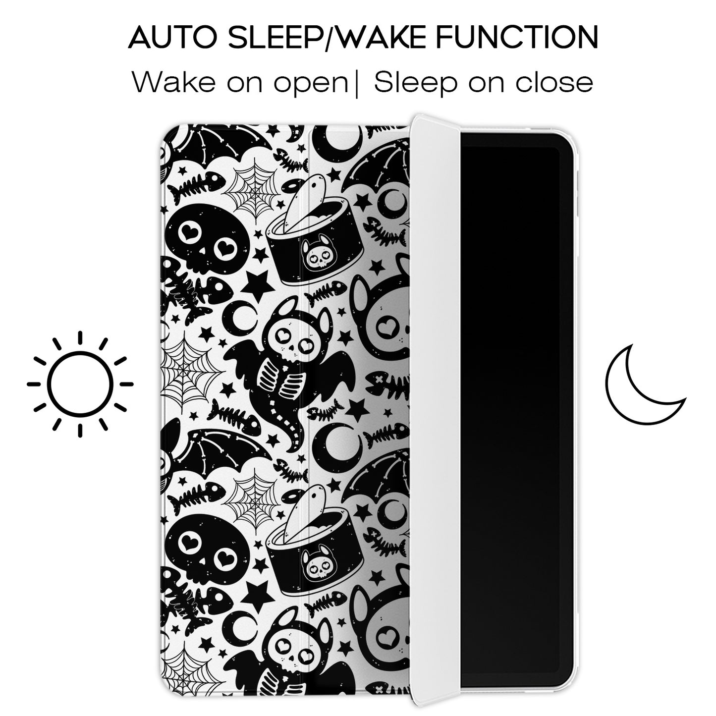 Cavka Apple iPad Smart Cover Cat Bat Skull