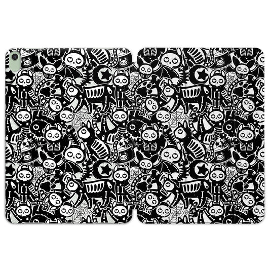 Cavka Apple iPad Smart Cover Black Funny Cat Skulls