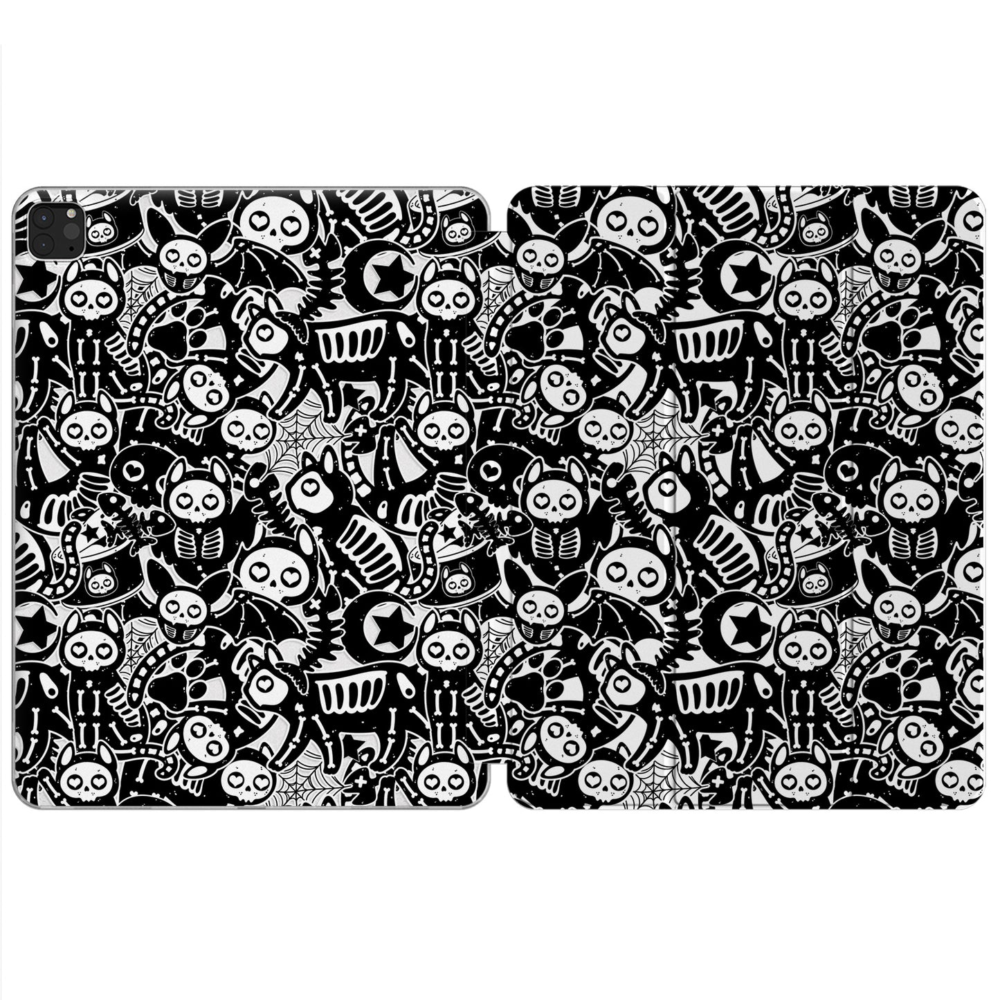 Cavka Apple iPad Smart Cover Black Funny Cat Skulls