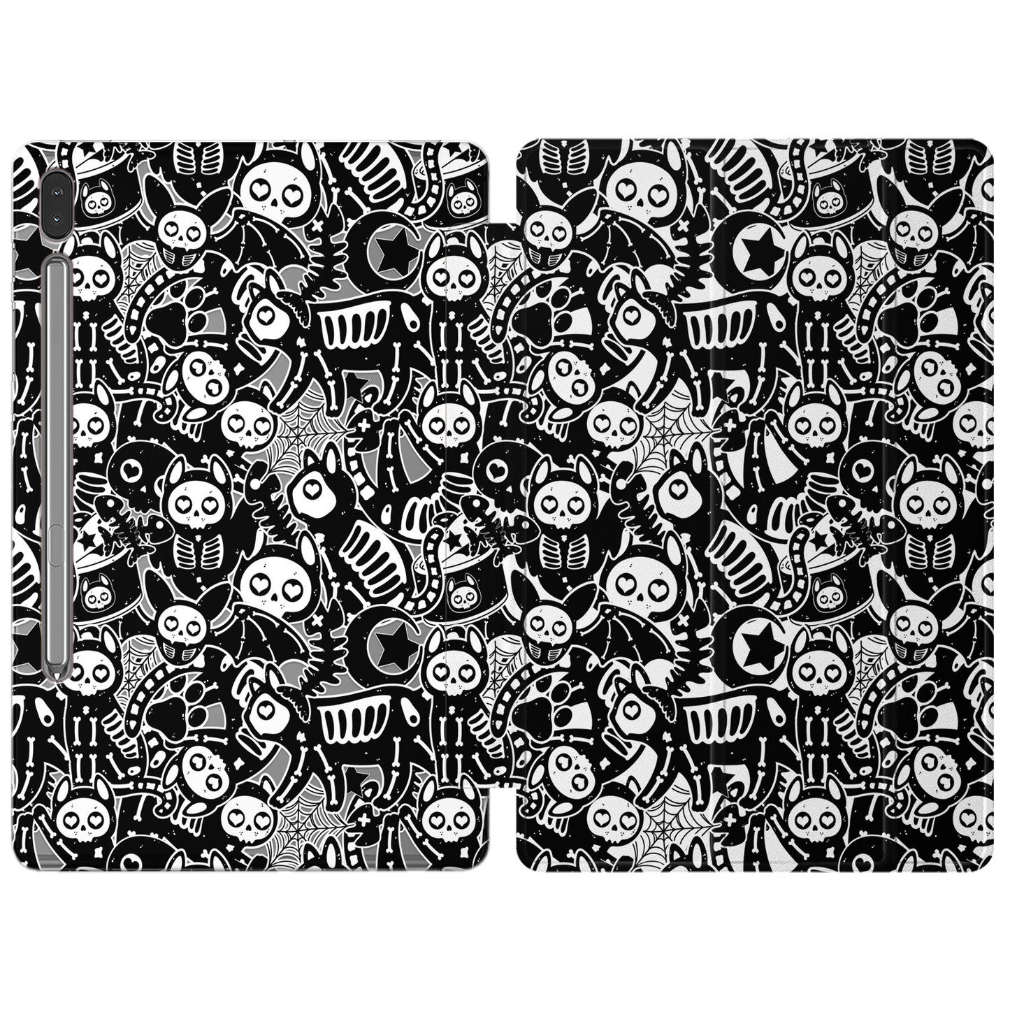 Cavka Apple iPad Smart Cover Black Funny Cat Skulls