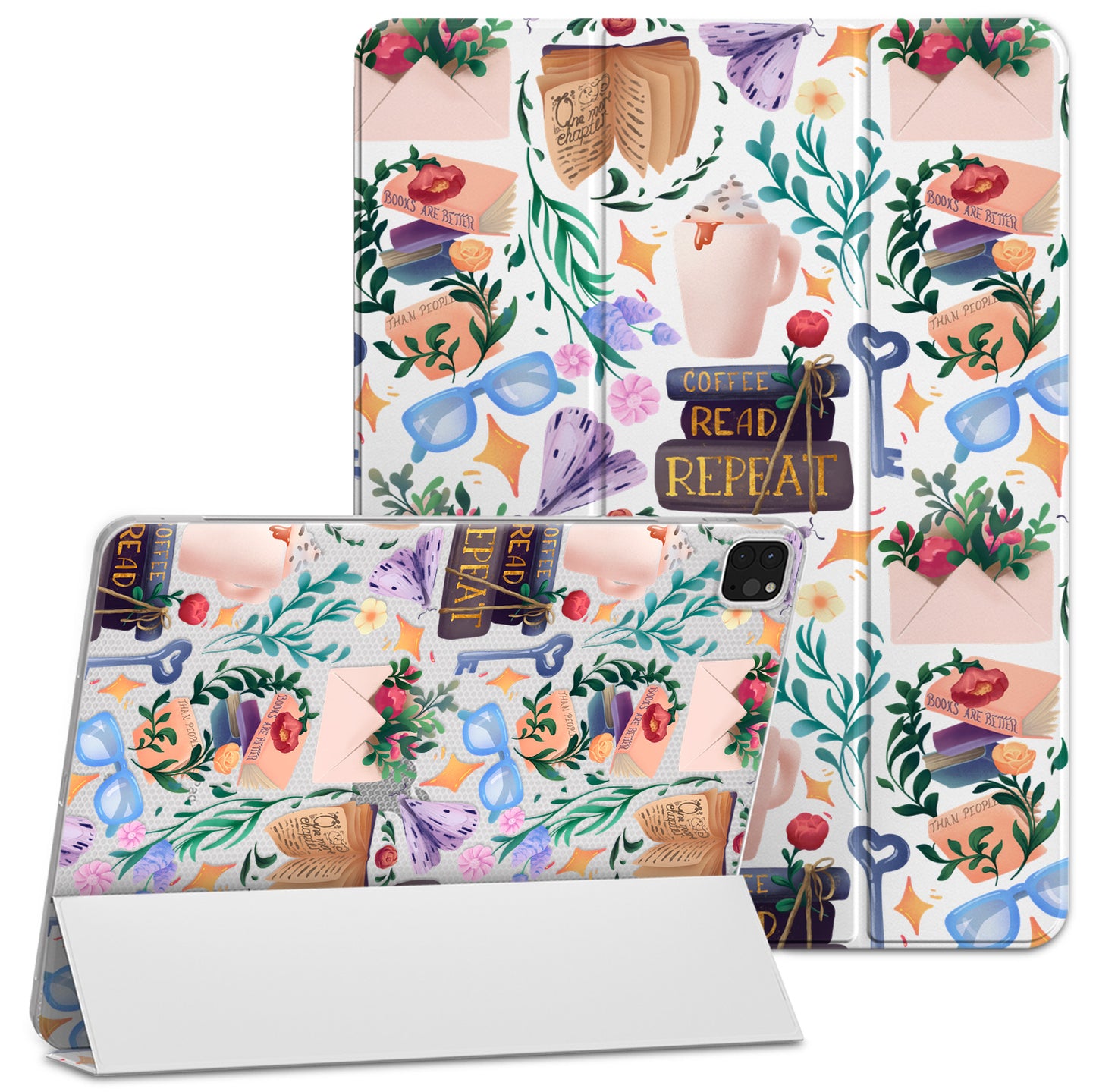 Cavka Apple iPad Smart Cover Clasyy Floral Books