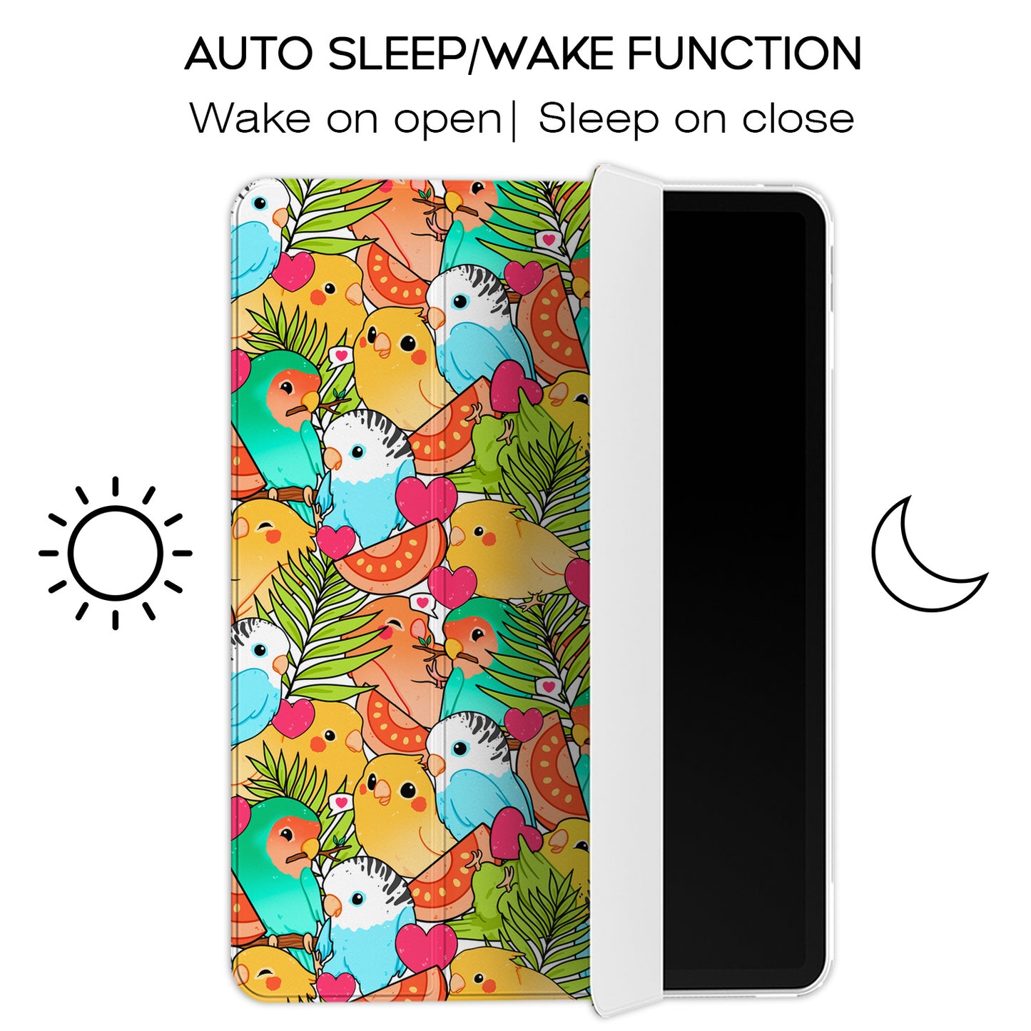 Cavka Apple iPad Smart Cover Colored Kawaii Parrots