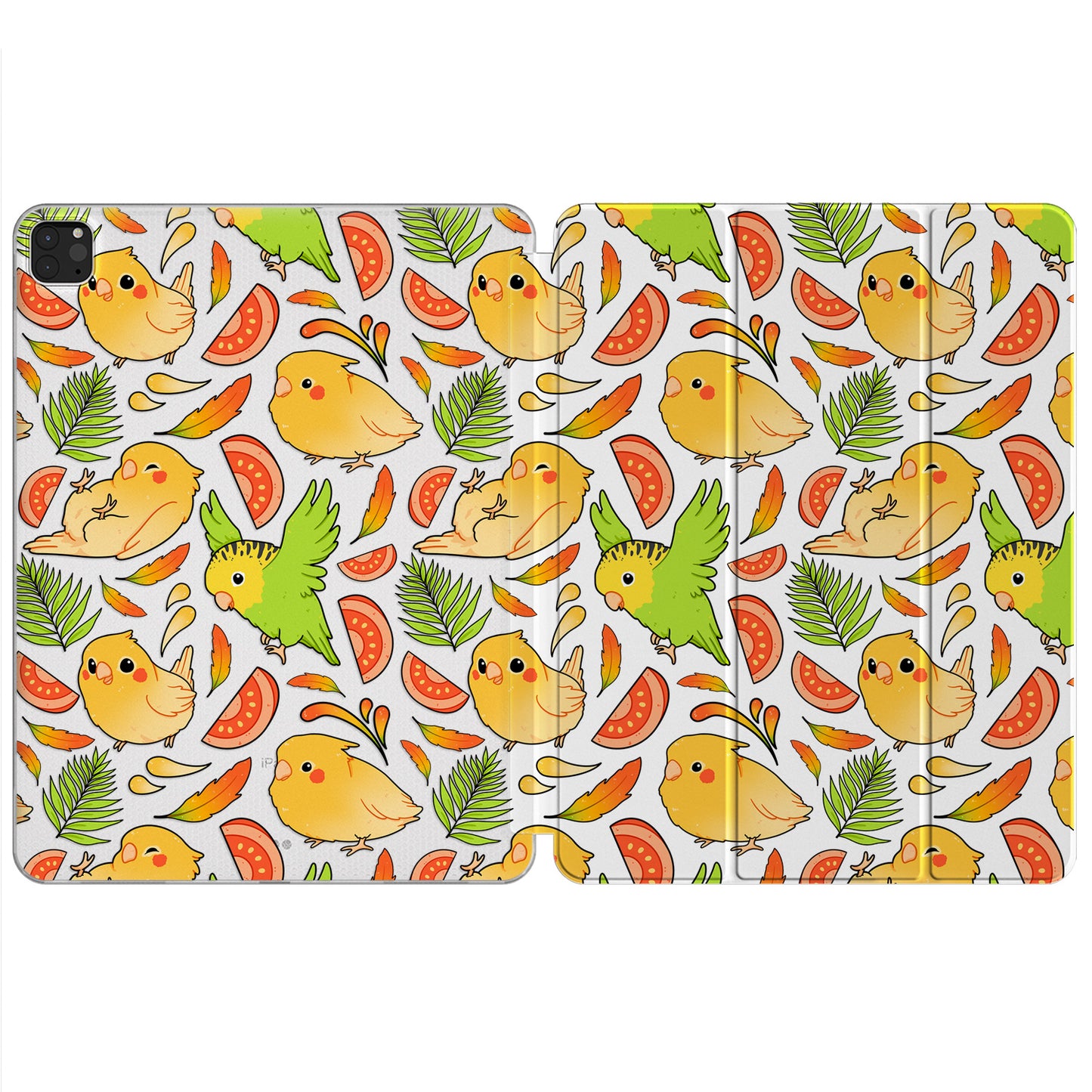 Cavka Apple iPad Smart Cover Yellow Kawaii Parrots