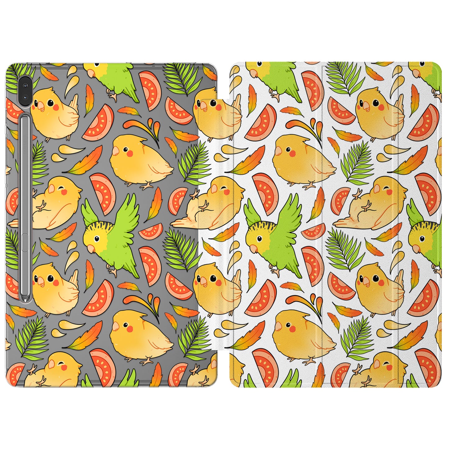 Cavka Apple iPad Smart Cover Yellow Kawaii Parrots