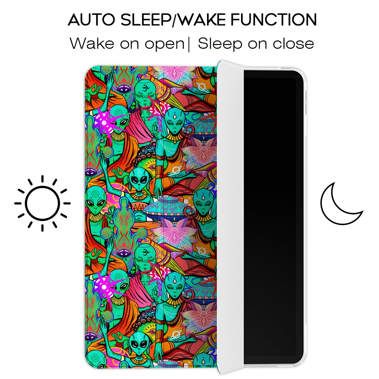 Cavka Apple iPad Smart Cover Green Spiritual Aliens