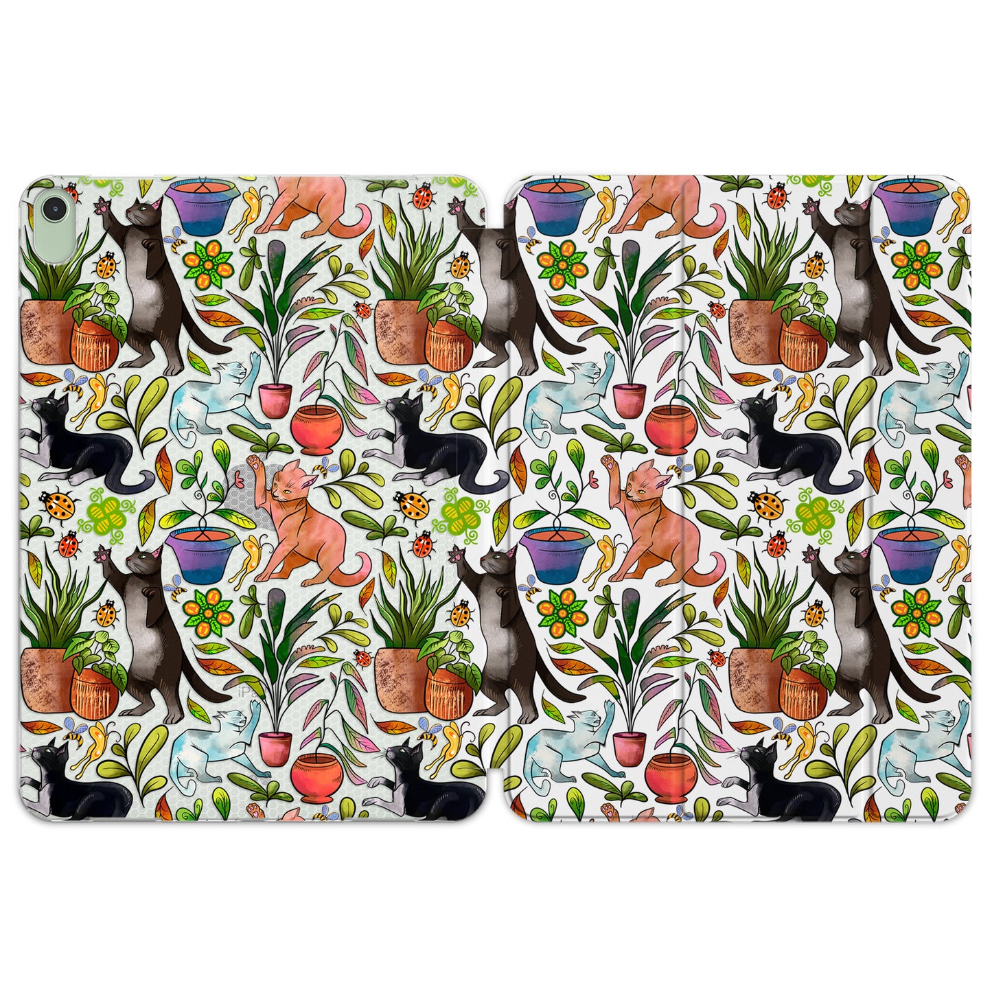 Cavka Apple iPad Smart Cover Black Cats and Plants