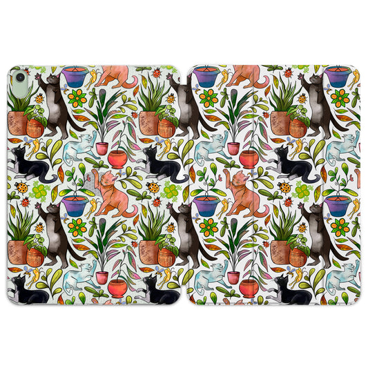 Cavka Apple iPad Smart Cover Black Cats and Plants