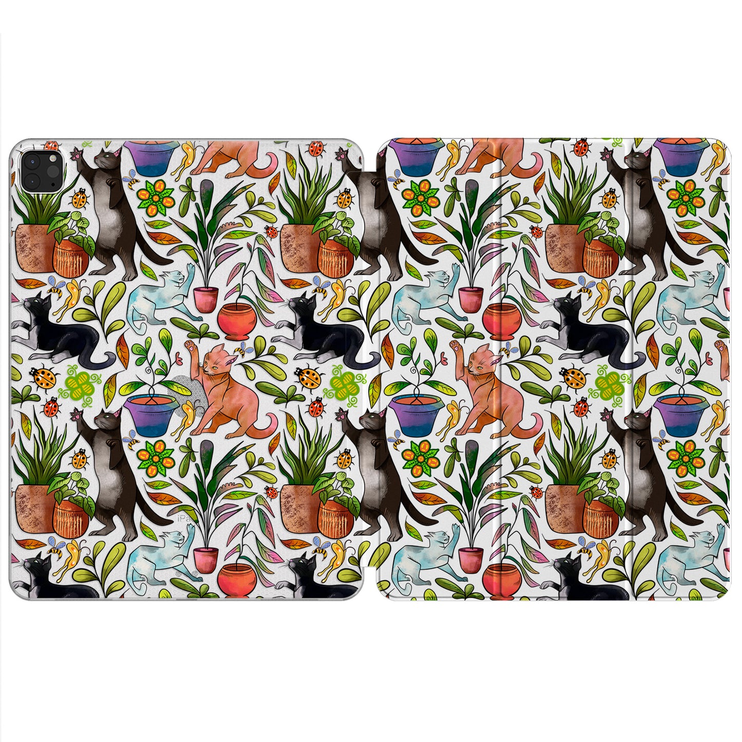 Cavka Apple iPad Smart Cover Black Cats and Plants