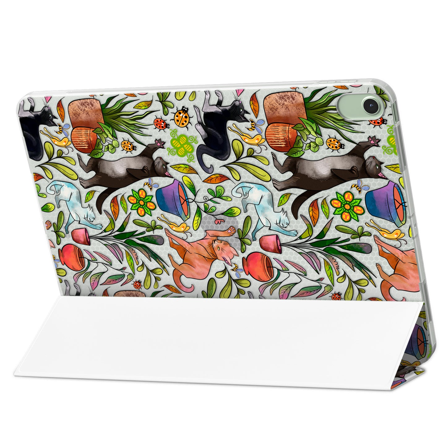 Cavka Apple iPad Smart Cover Black Cats and Plants