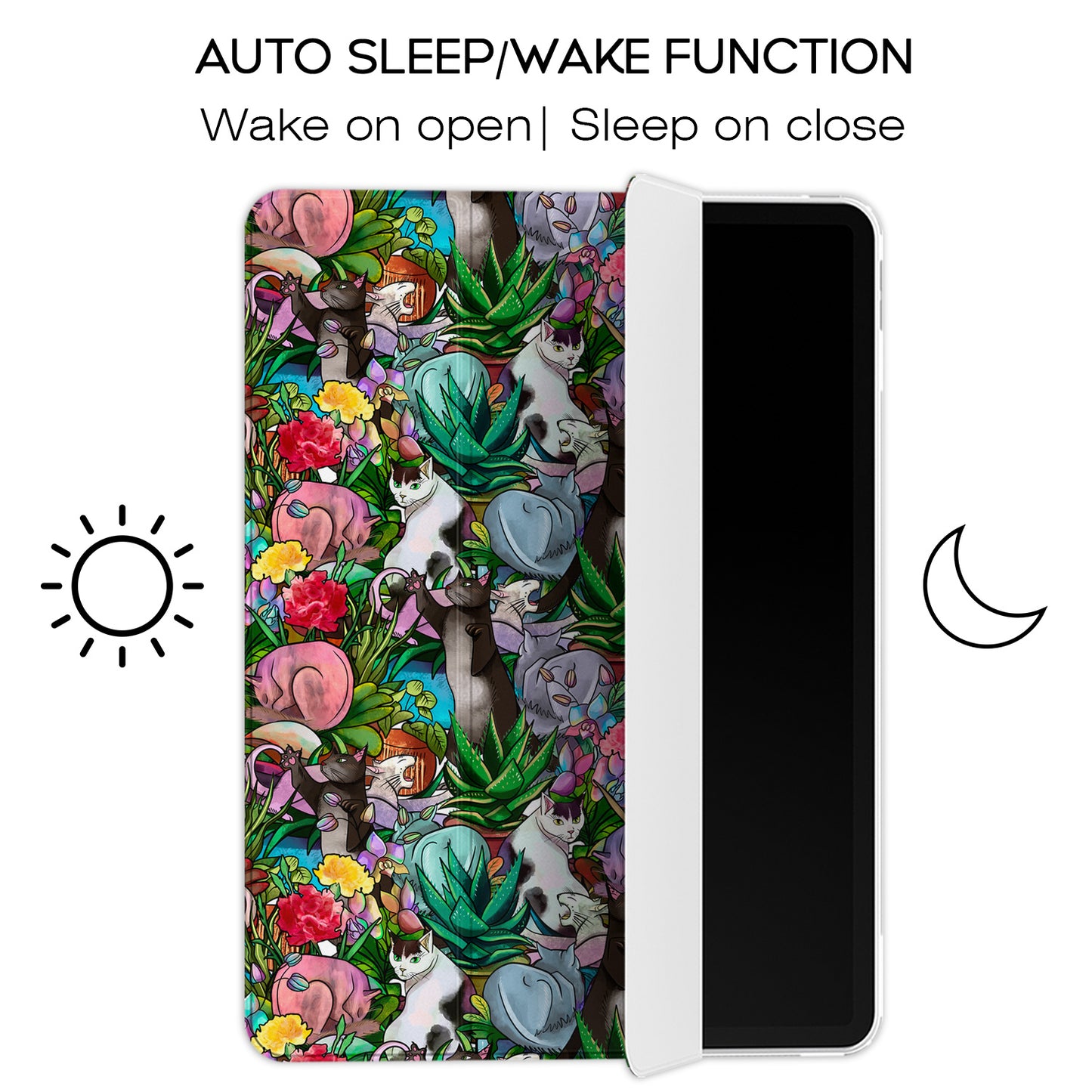 Cavka Apple iPad Smart Cover Cats and Potted Plants