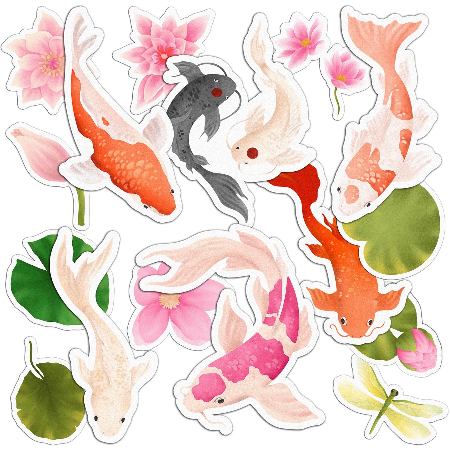 Cavka 20 PCS Sticker Pack for Laptop Koi Pond