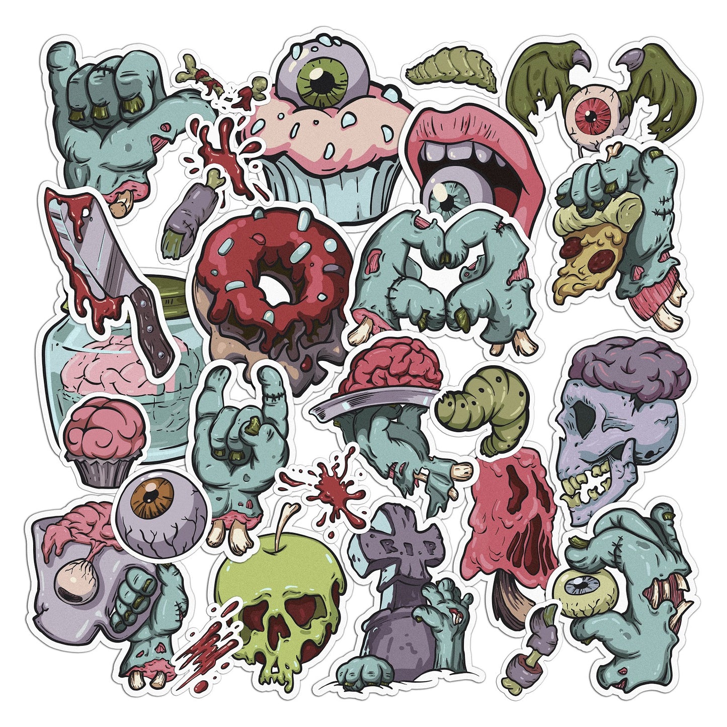 Cavka 27 PCS Sticker Pack for Laptop Zombie Horror