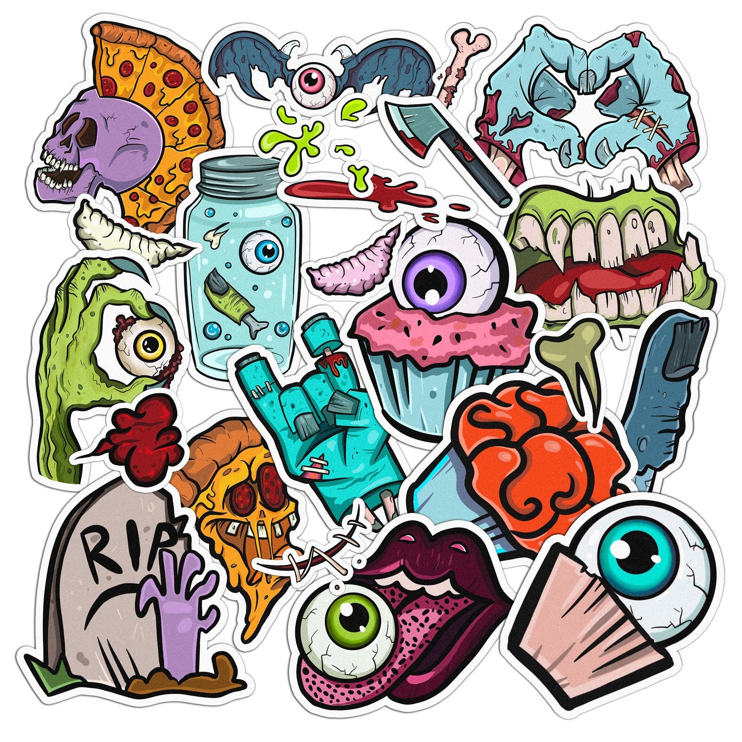 Cavka 23 PCS Sticker Pack for Laptop Cool Zombies