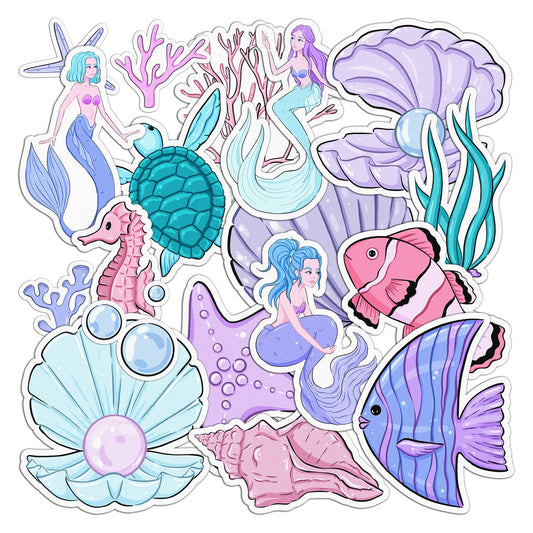 Cavka 20 PCS Sticker Pack for Laptop Little Mermaids