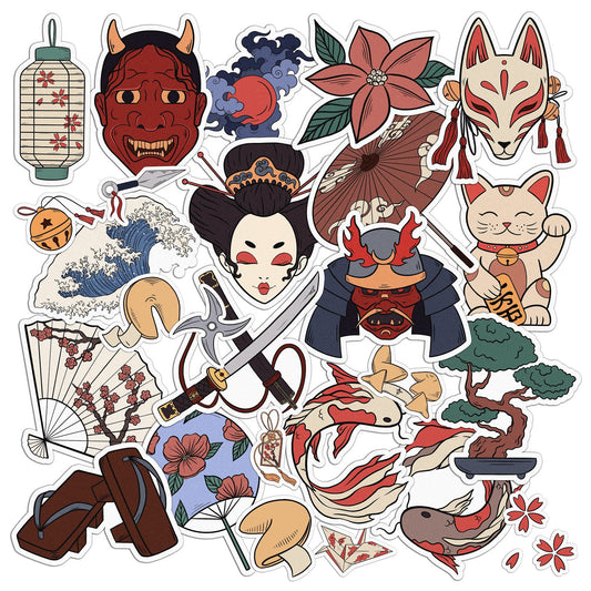 Cavka 26 PCS Sticker Pack for Laptop Japanese Culture