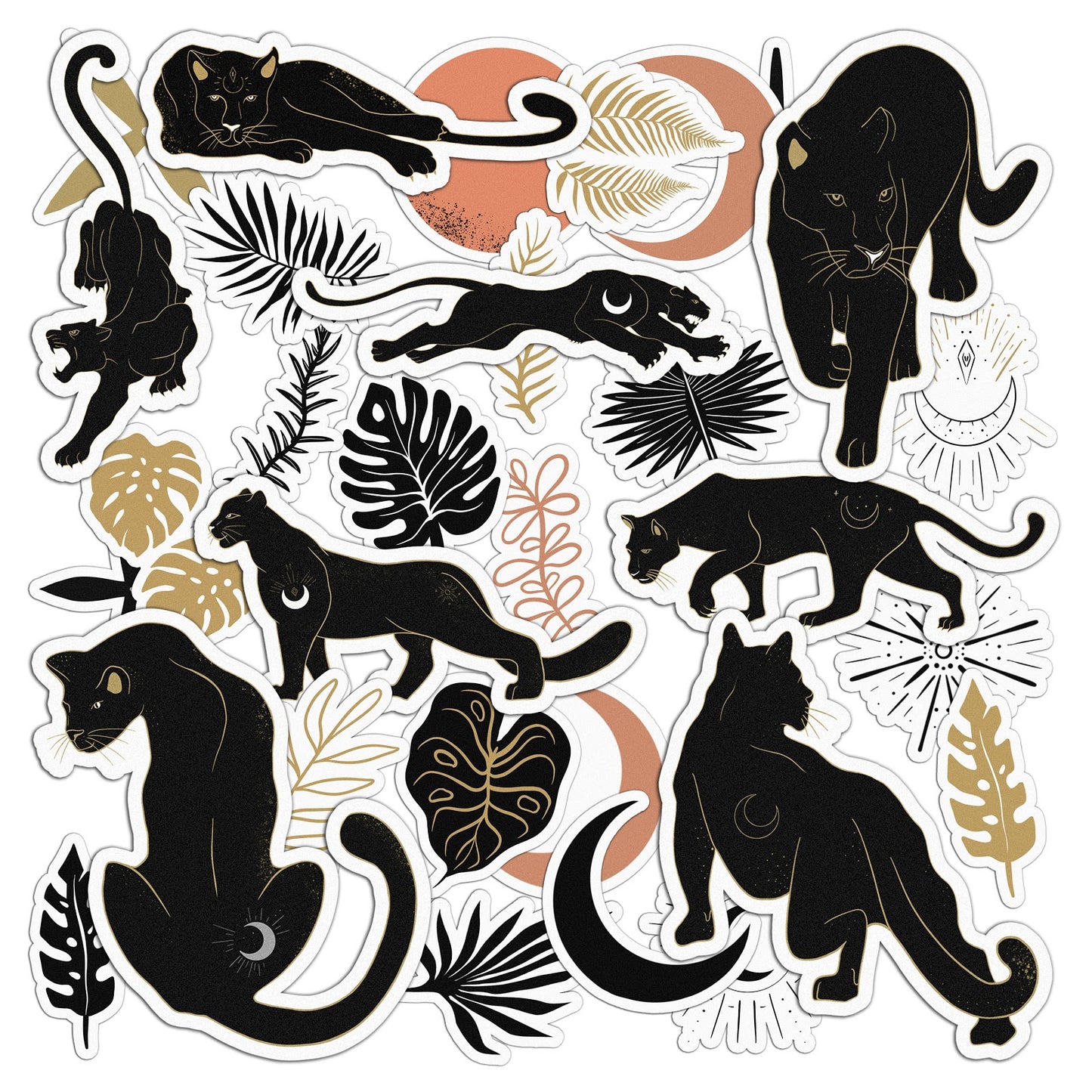 Cavka 32 PCS Sticker Pack for Laptop Black Panther