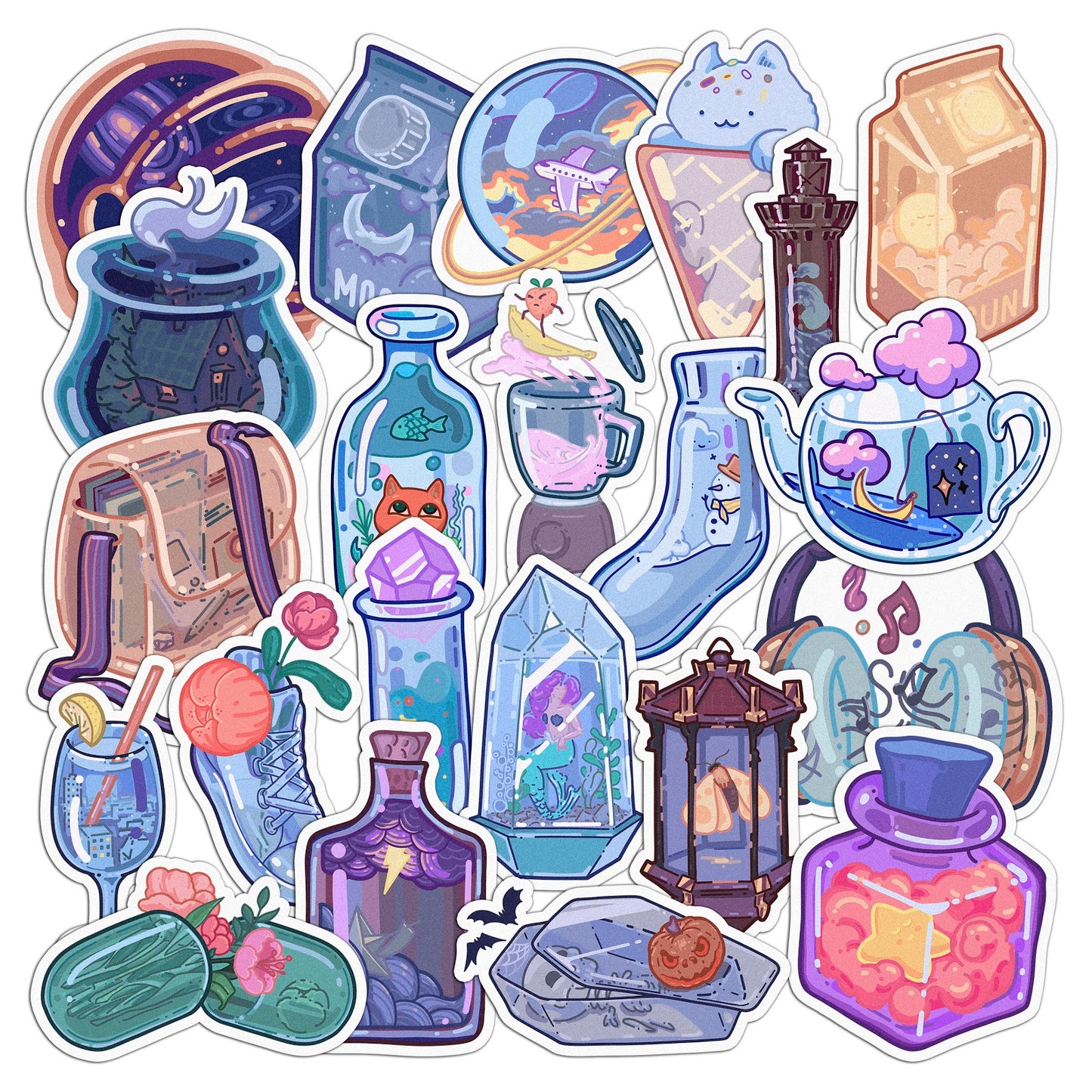 Cavka 22 PCS Sticker Pack for Laptop Kawaii Bottles