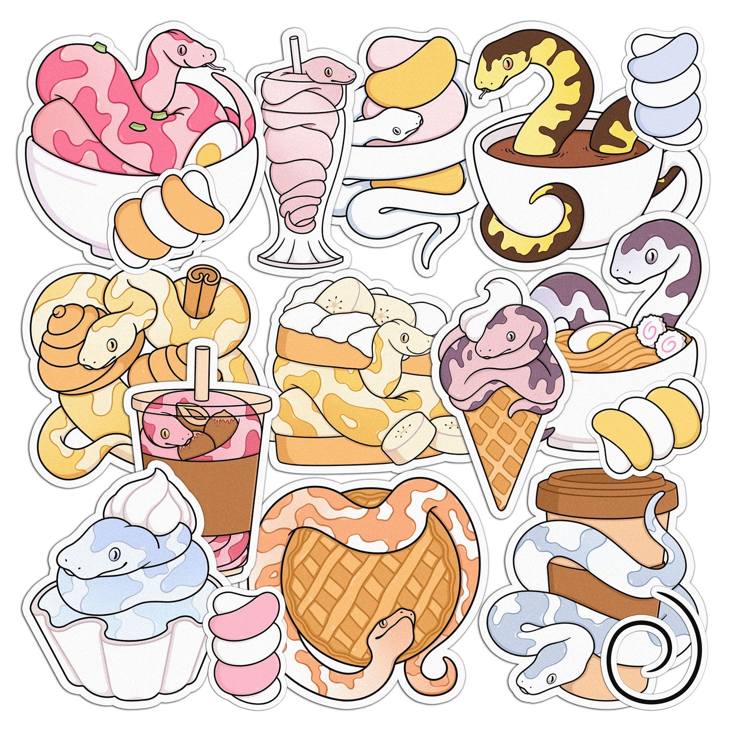 Cavka 17 PCS Sticker Pack for Laptop Kawaii Python