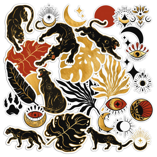 Cavka 30 PCS Sticker Pack for Laptop Classy Panther