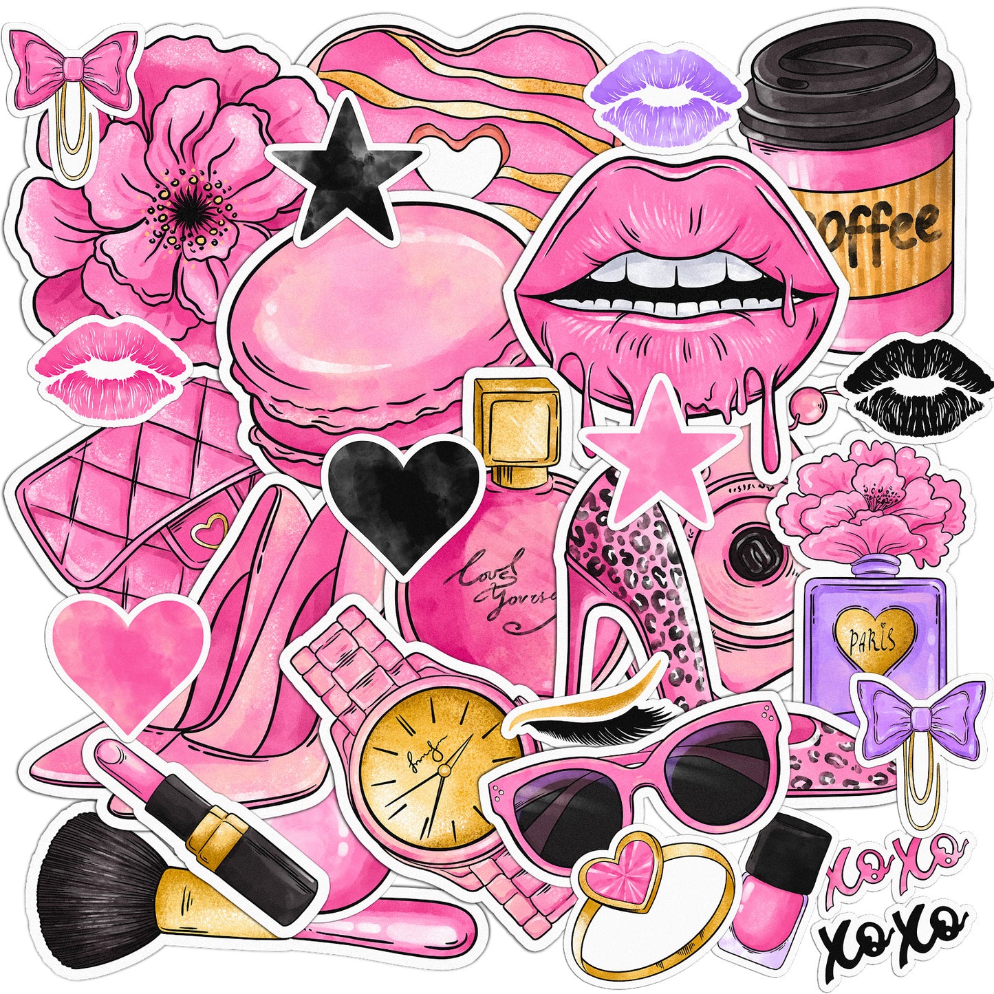 Cavka 31 PCS Sticker Pack for Laptop Glam