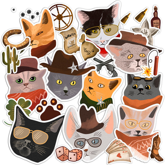 Cavka 29 PCS Sticker Pack for Laptop Meowdy Cats