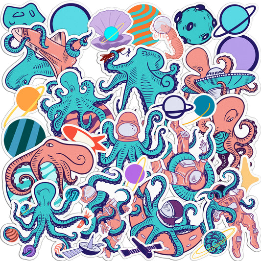 Cavka 33 PCS Sticker Pack for Laptop Galaxy Octopus