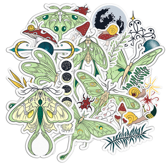 Cavka 32 PCS Sticker Pack for Laptop Luna Moth