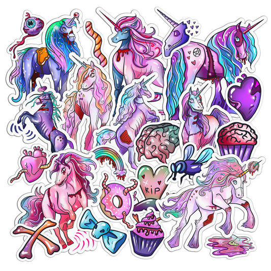 Cavka 27 PCS Sticker Pack for Laptop Zombie Unicorn