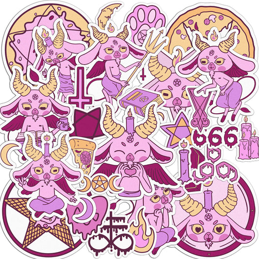 Cavka 32 PCS Sticker Pack for Laptop Kawaii Satan