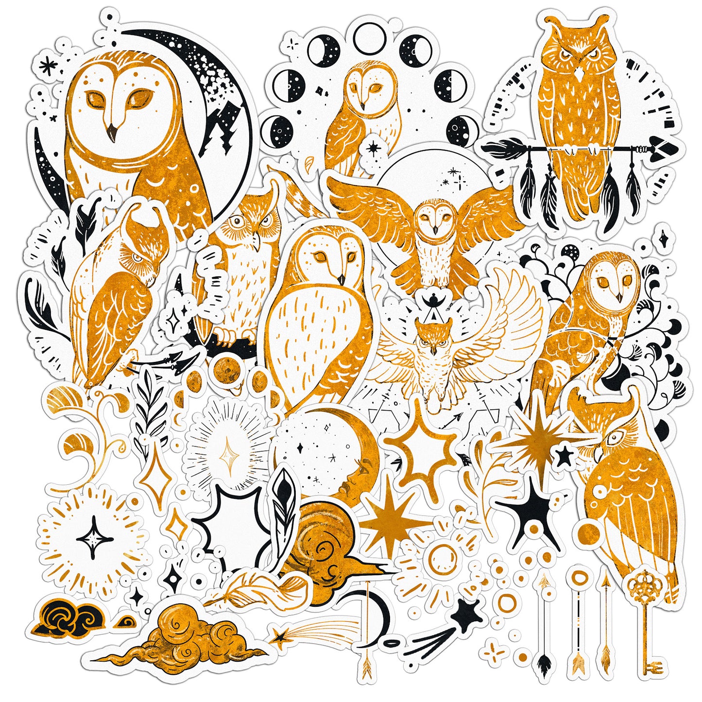 Cavka 46 PCS Sticker Pack for Laptop Boho Owls