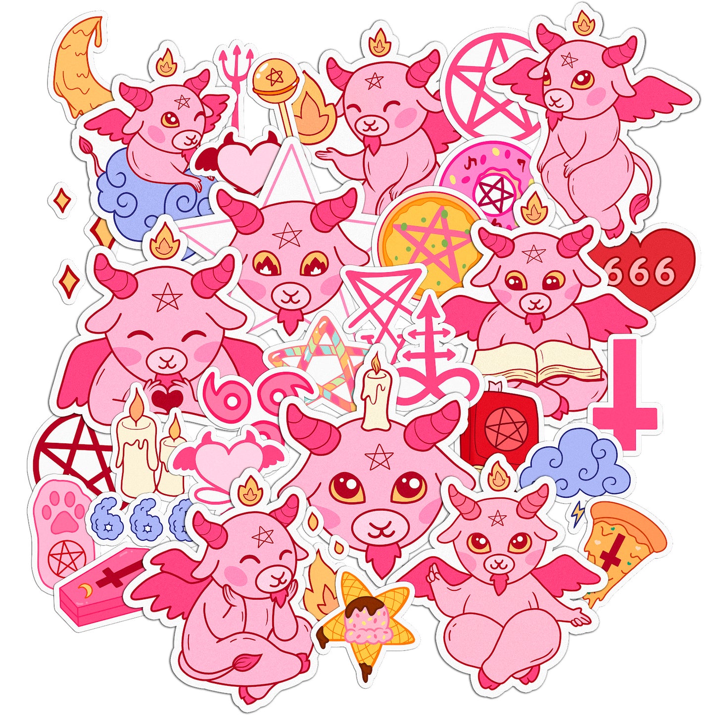 Cavka 33 PCS Sticker Pack for Laptop Baby Baphomet