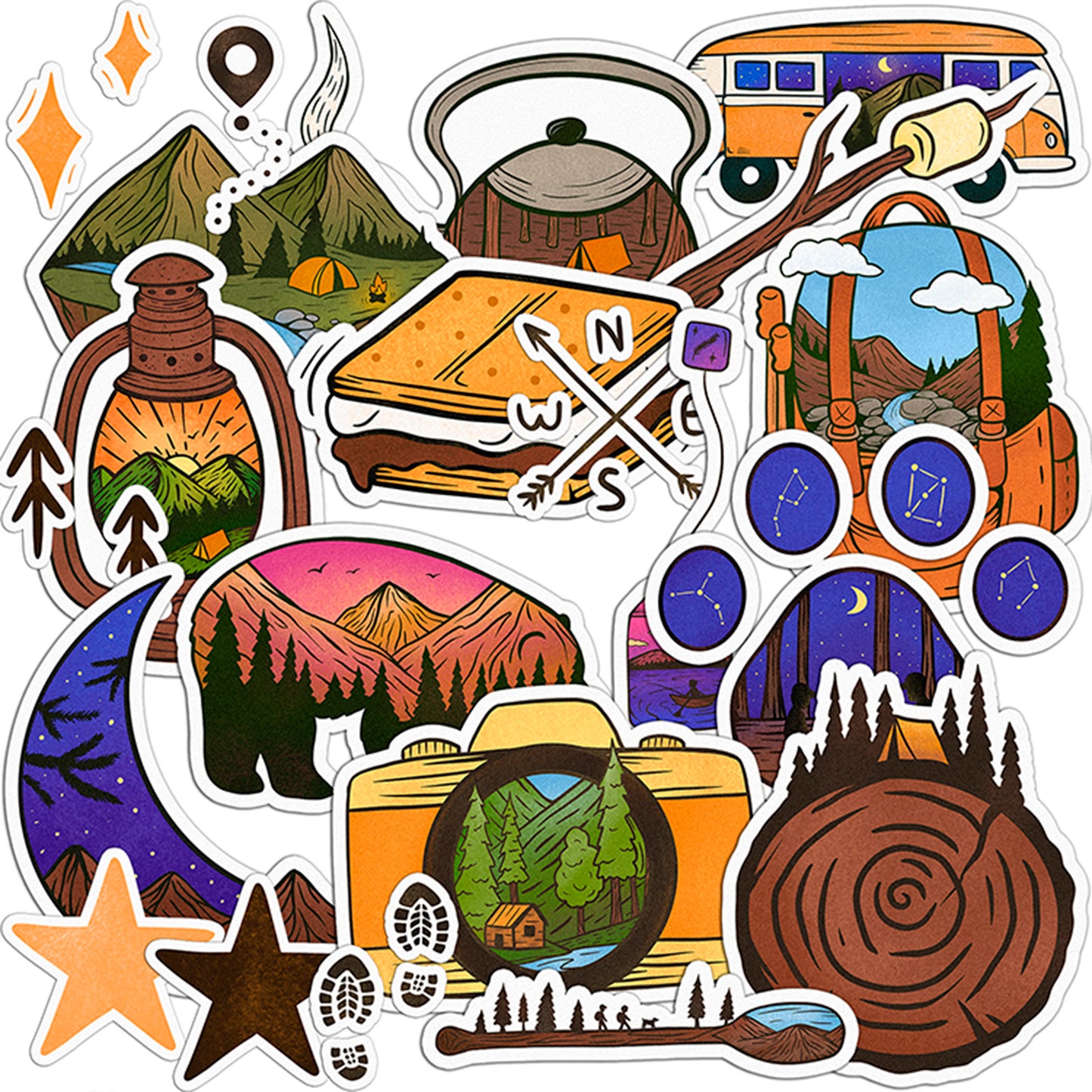 Cavka 22 PCS Sticker Pack for Laptop Wanderlust